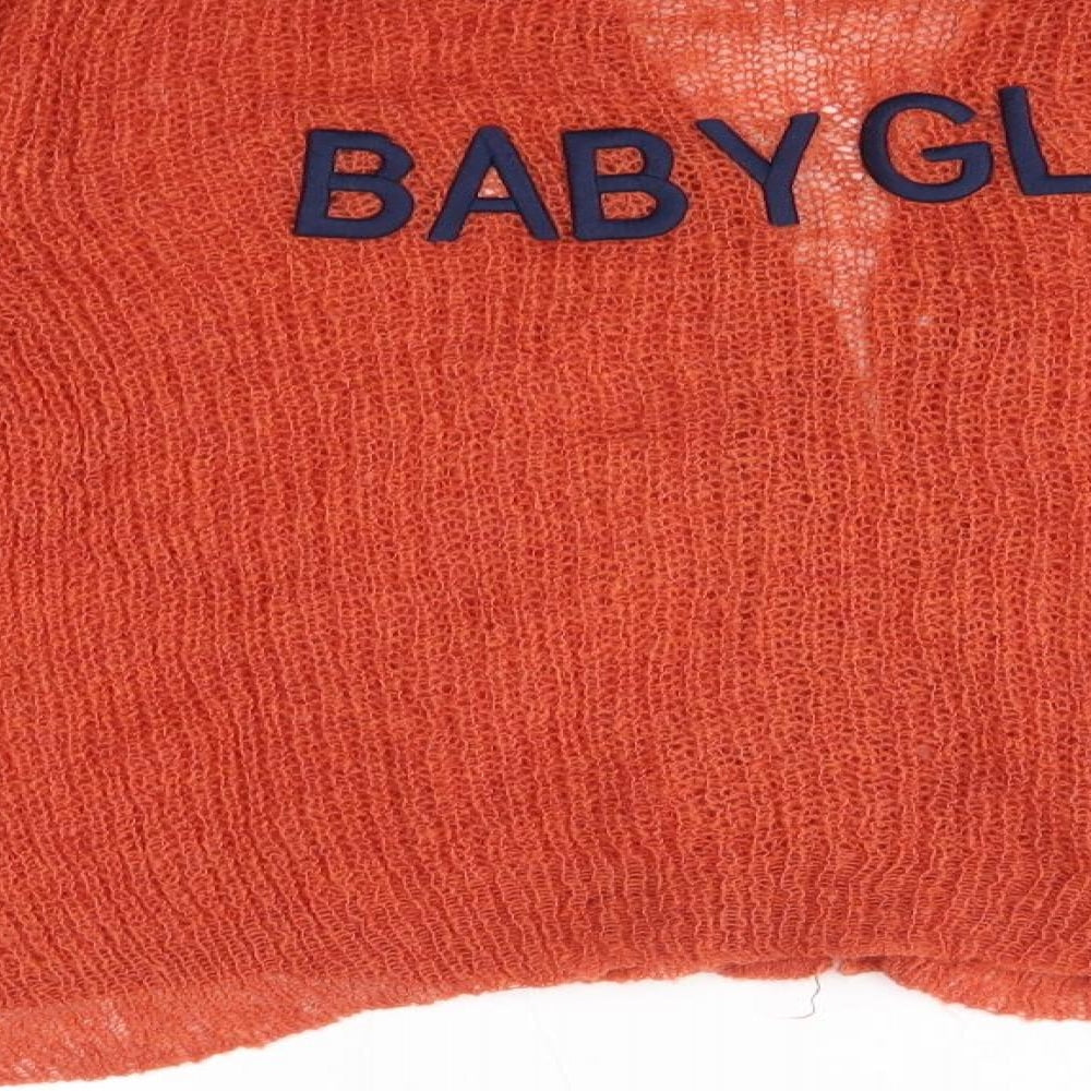 Brand and care label for SHEIN women’s orange round neck acrylic cardigan jumper, size XL, - baby girl