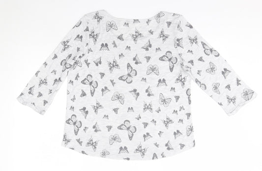 Womens UK Size 14 M&Co Grey Basic Blouse