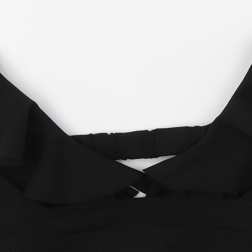 Womens UK Size 6 River Island Black Cropped Blouse