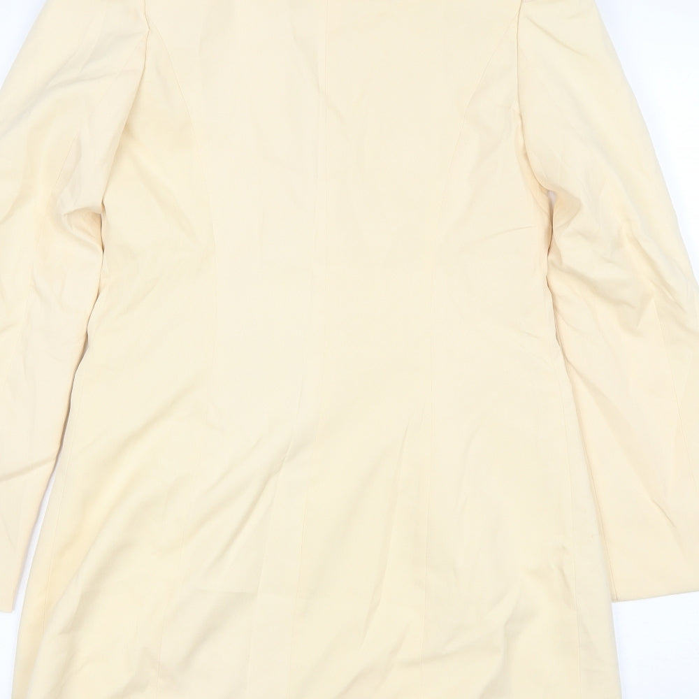 Womens UK Size 8 Misspap Yellow Overcoat