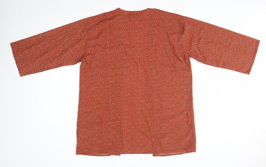 Boohoo Womens Orange V-Neck Polyester Cardigan Jumper Size M