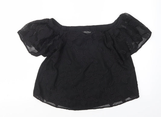 Womens UK Size 10 Miss Selfridge Black Basic Blouse