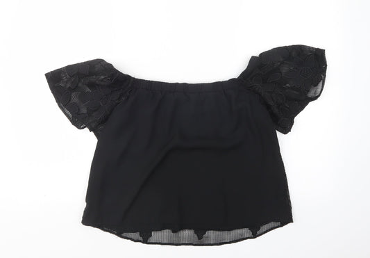 Womens UK Size 10 Miss Selfridge Black Basic Blouse