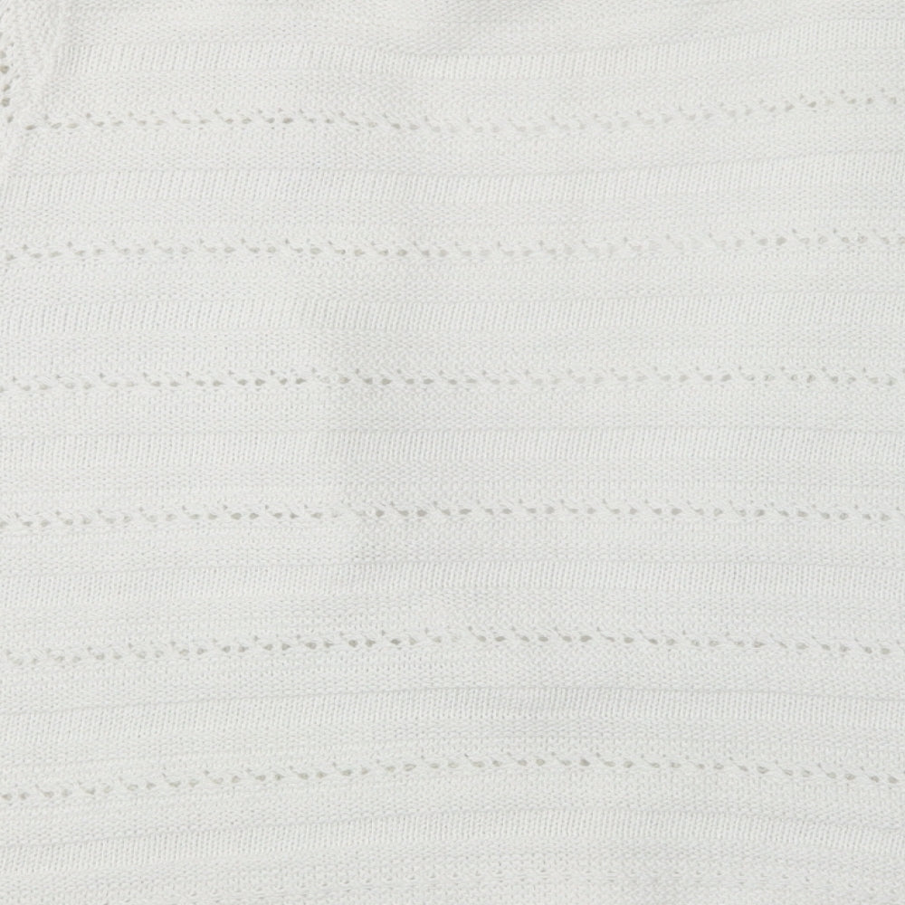 Womens UK Size L EWM White Cardigan Jumper