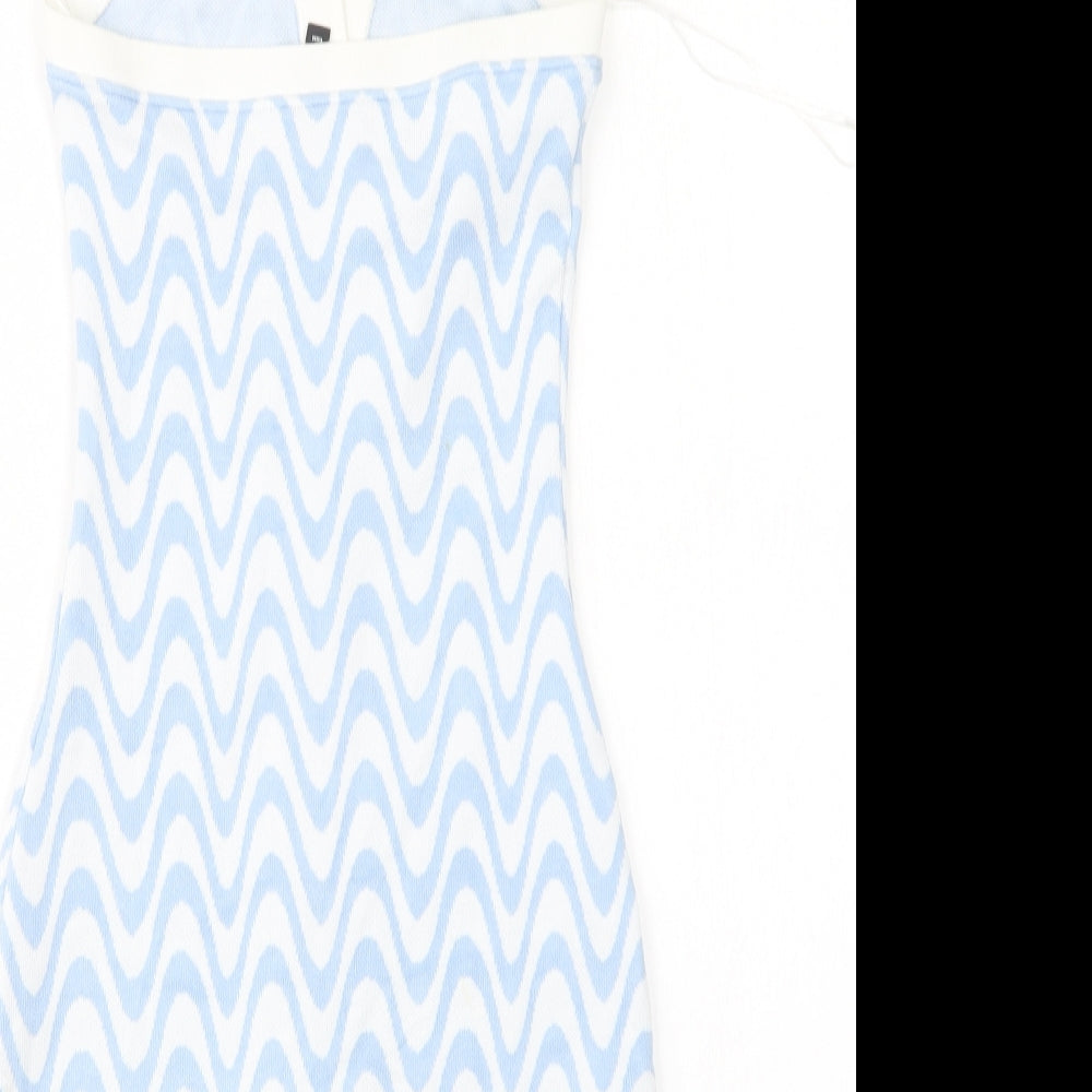 H&M Womens Multicoloured Striped Polyester Mini Size XS Halter