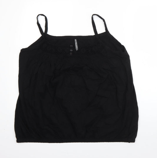 Additional front view of Bonmarché women’s black cotton basic blouse, size XL, square neck