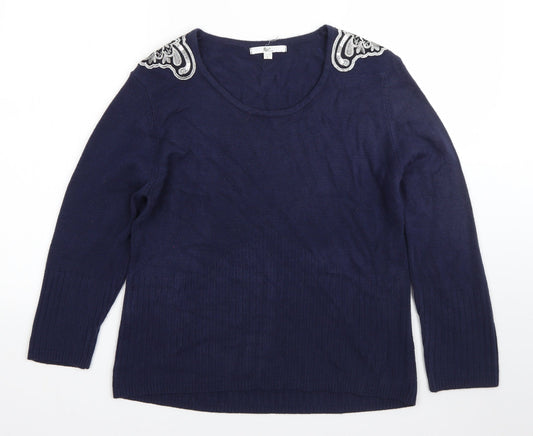Womens UK Size L Klass Blue Pullover Jumper