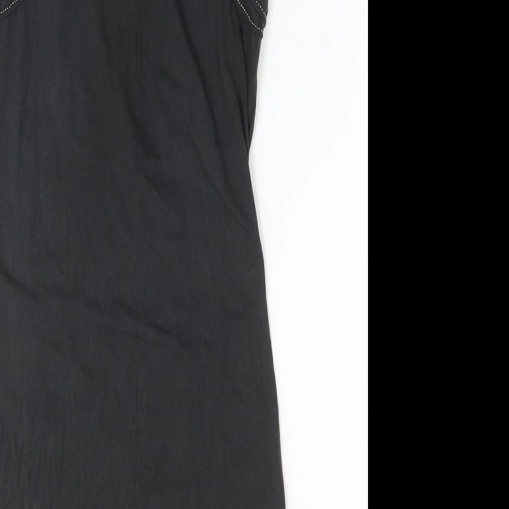 H&M Womens Grey Cotton Bodycon Size 10 Round Neck
