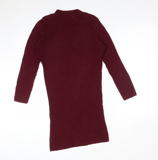 Back view of Atmosphere women’s red striped viscose bodycon, size UK 12