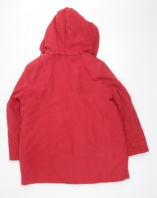 Back view of Bonmarché women’s red overcoat coat, size L