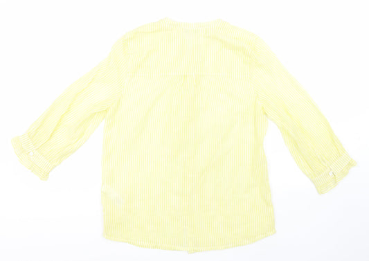 Womens UK Size 6 NEXT Yellow Basic Button-Up