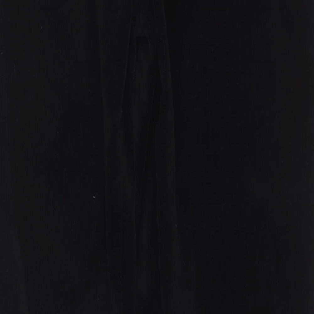 Marks and Spencer Womens Black Cotton Trousers Size 12 L28 in Regular