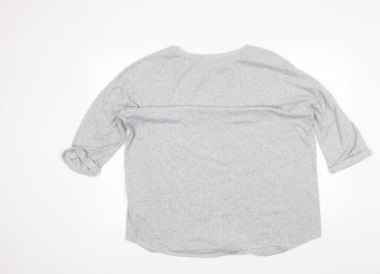 F&F Womens Grey Round Neck Polyester Pullover Jumper Size 20