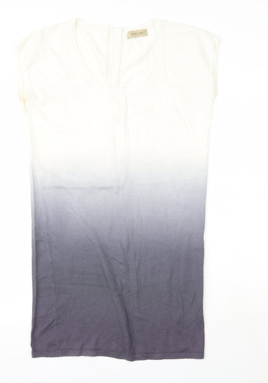 Additional front view of Love Label women’s multicoloured viscose jumper dress, size UK 8, round neck