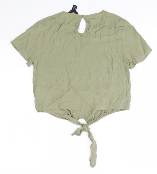 Womens UK Size 8 New Look Green Basic Blouse