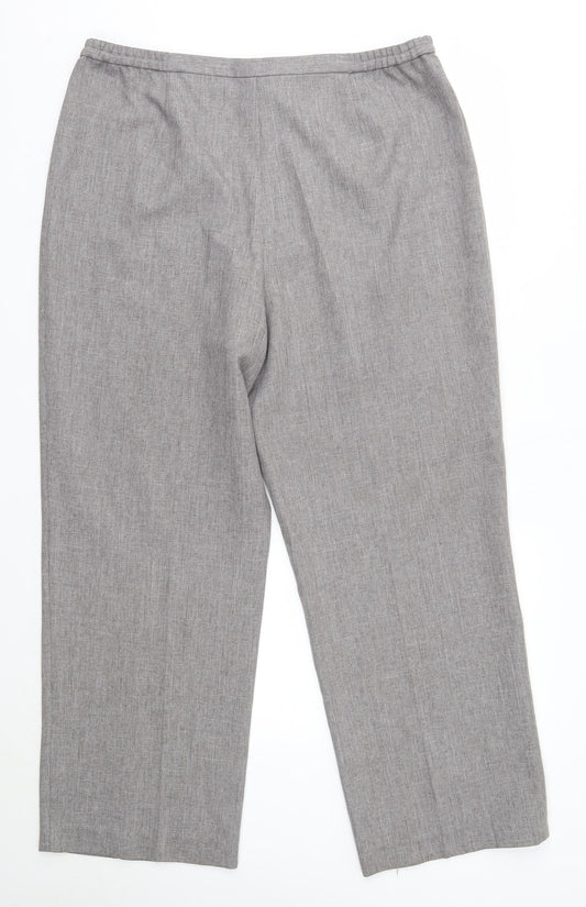 Womens UK Size 18 Agenda Regular Fit Dress Pants Grey Trousers