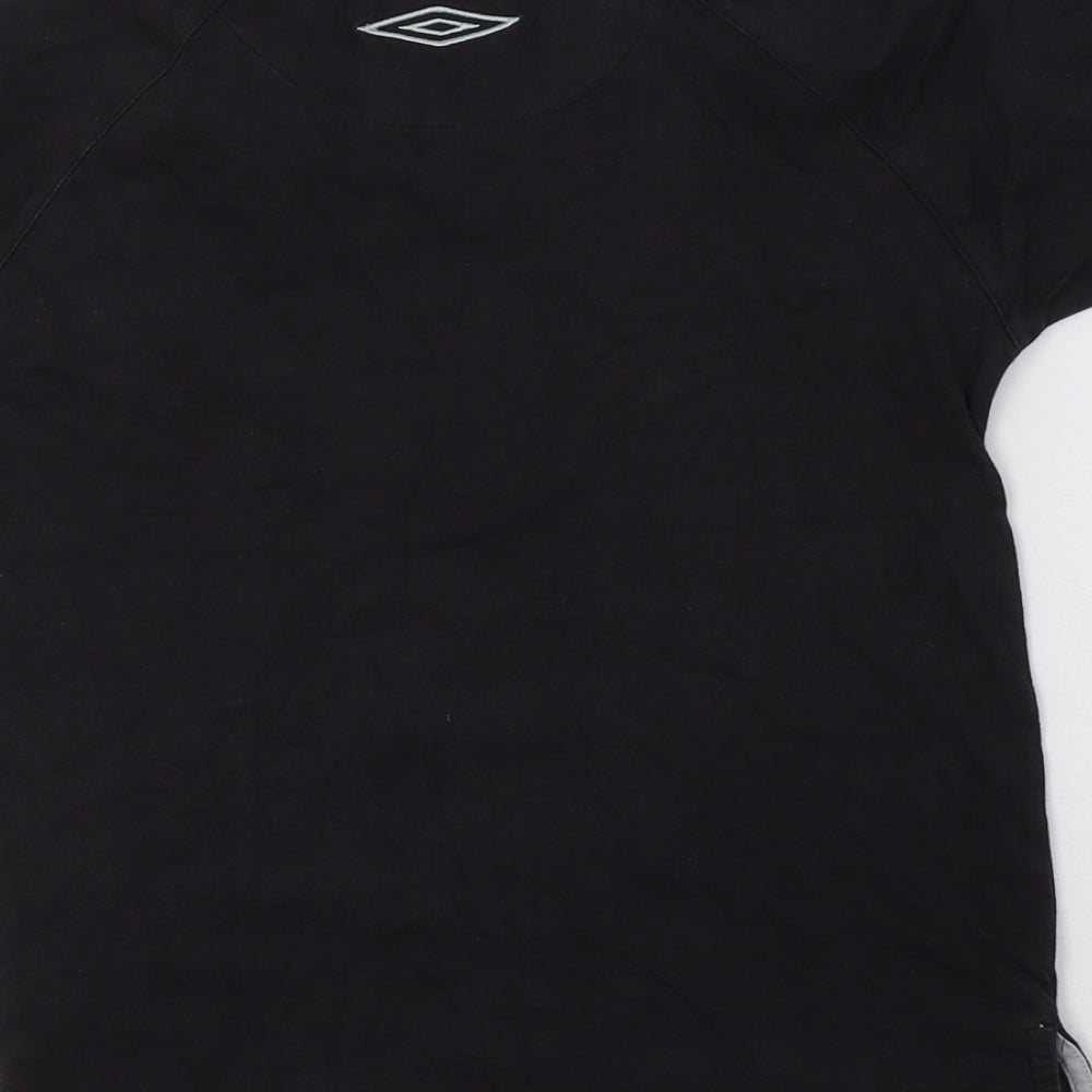 Umbro Boys Black Cotton Basic T-Shirt Size 9-10 Years V-Neck