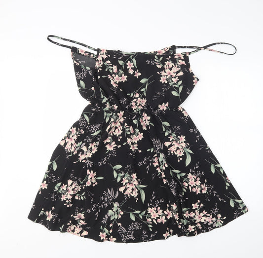 Shein Womens Multicoloured Floral Polyester Tank Dress Size M V-Neck