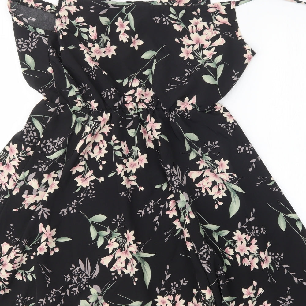 Shein Womens Multicoloured Floral Polyester Tank Dress Size M V-Neck