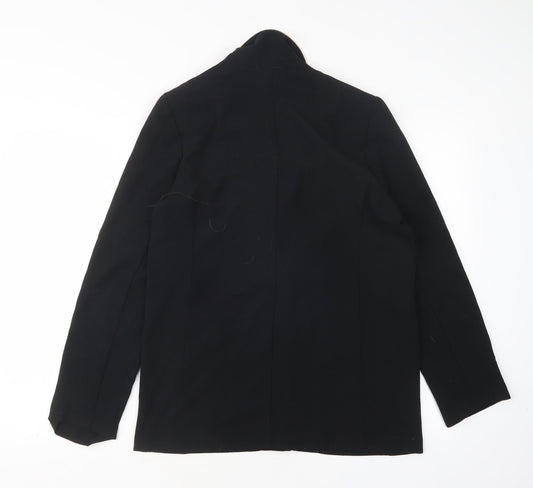 M&S Womens Black Polyester Jacket Blazer Size 10