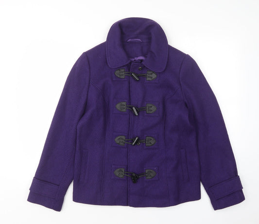 Womens UK Size 14 M&Co Purple Overcoat