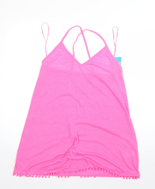 Womens UK Size S Papaya Pink Basic Blouse