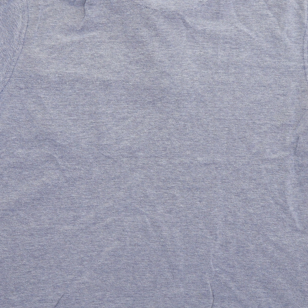 Brand and care label for Manchester City men’s blue cotton polo, size L, collared