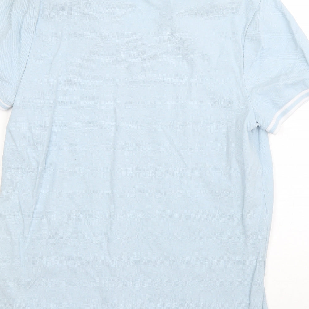 ASOS Mens Blue Cotton Polo Size L Collared