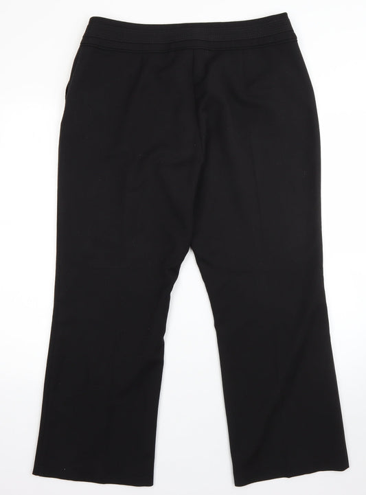 BM Womens Black Viscose Dress Pants Trousers Size 14 L25 in Regular