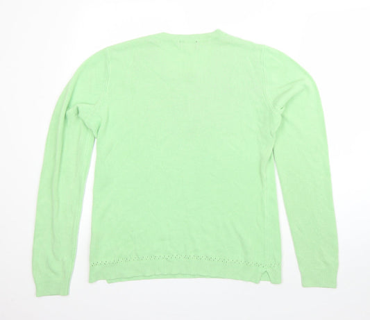Womens UK Size 14 Papaya Green Pullover Jumper