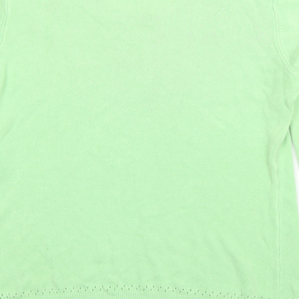 Womens UK Size 14 Papaya Green Pullover Jumper
