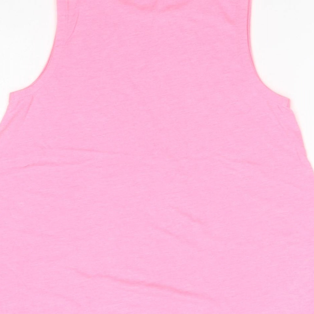 George Girls Pink Polyester Basic Tank Size 9-10 Years Round Neck