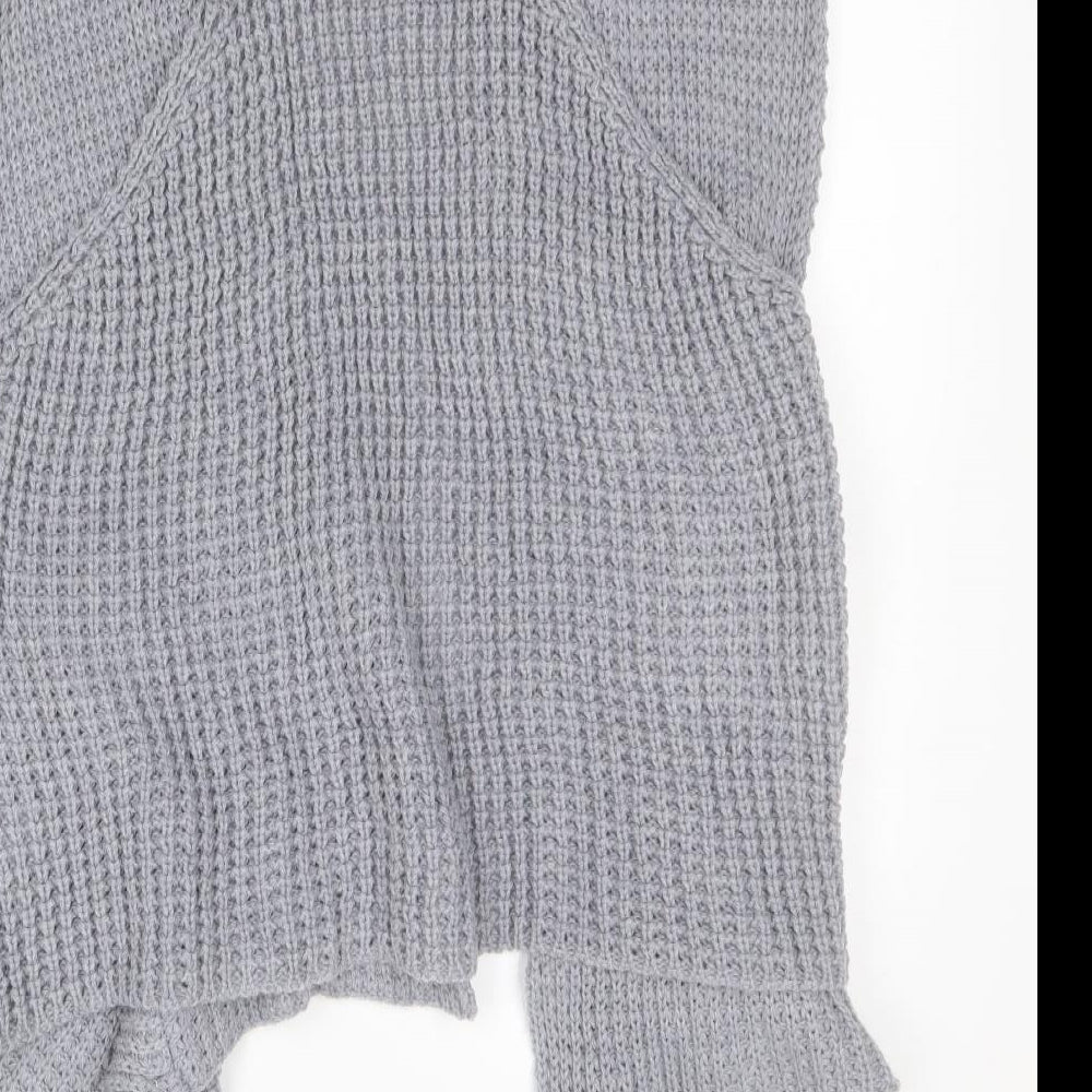 F&F Womens Grey Round Neck Acrylic Cardigan Jumper Size 16