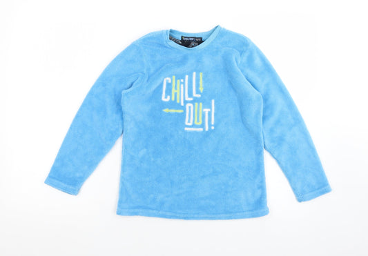 CHILL OUT Boys Blue Solid Polyester Pyjama Top Size 10-11 Years - CHILL OUT