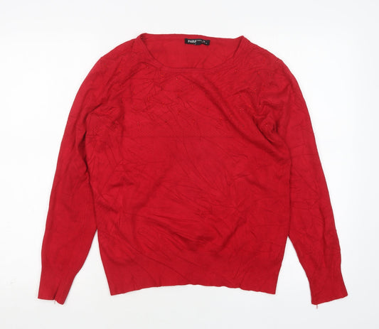 Womens UK Size M Paramour Red Pullover Jumper