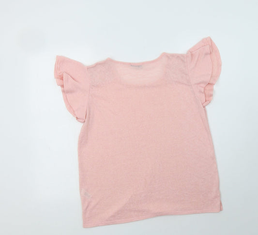 George Womens Pink Crew Neck Polyester Pullover Jumper Size 14 - Lace Detail