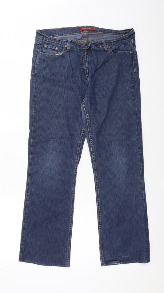 Womens UK Size 14 River Island Regular Fit Snow Pants Blue Trousers