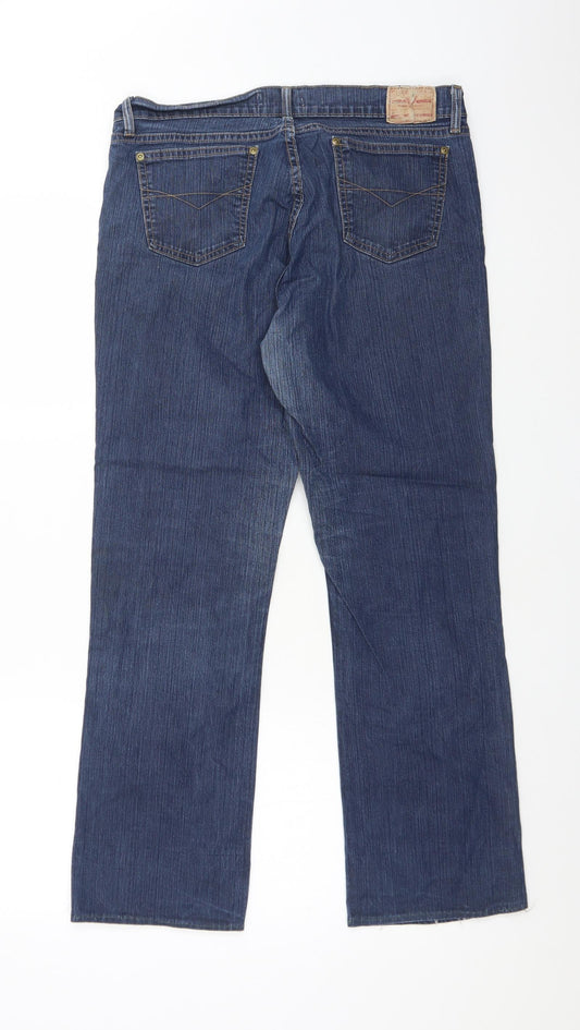 Womens UK Size 14 River Island Regular Fit Snow Pants Blue Trousers