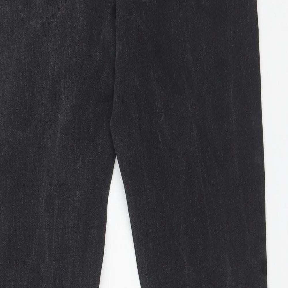 Brand and care label for DENIM CO women’s black cotton skinny jeans, size UK 12, 30-inch leg regular