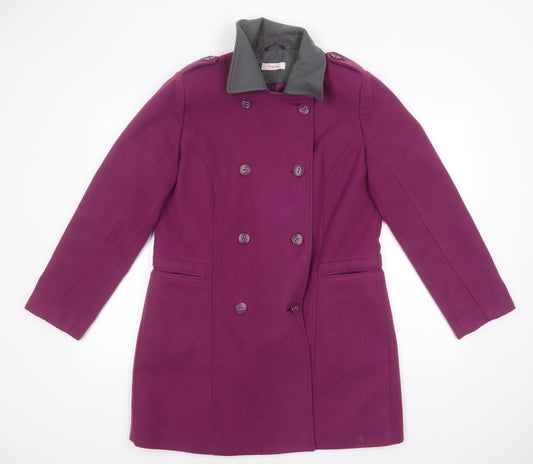 Womens UK Size 14 Simply Be Pink Overcoat