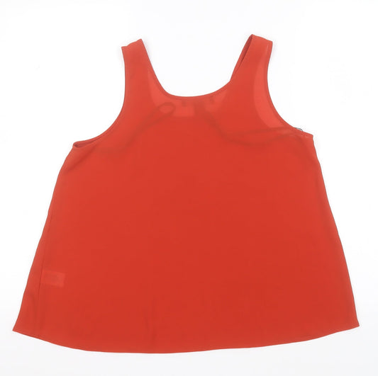 Atmosphere Womens Brown Polyester Basic Tank Size 8 Round Neck