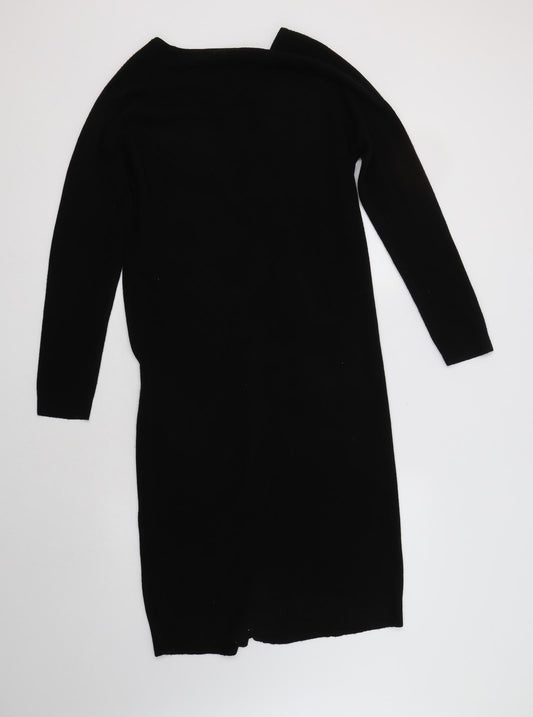 Heart & Soul Womens Black V-Neck Acrylic Cardigan Jumper Size M