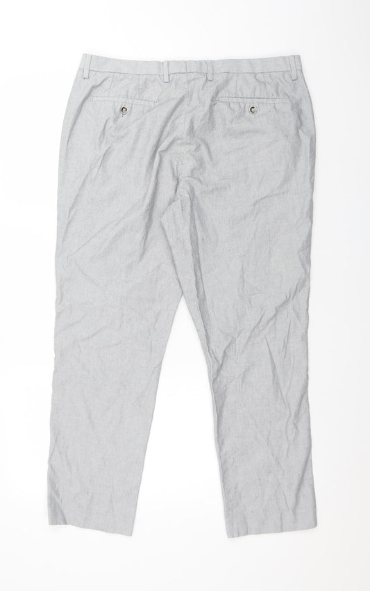 Mens UK Size 36 BURTON MENSWEAR Regular Fit Dress Pants Grey Trousers