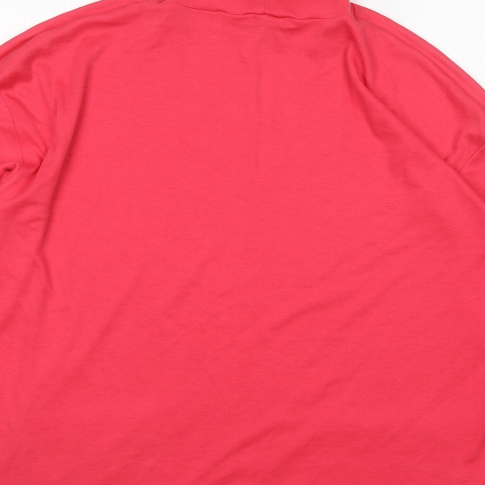 Dalia Womens Pink Roll Neck Polyester Pullover Jumper Size L