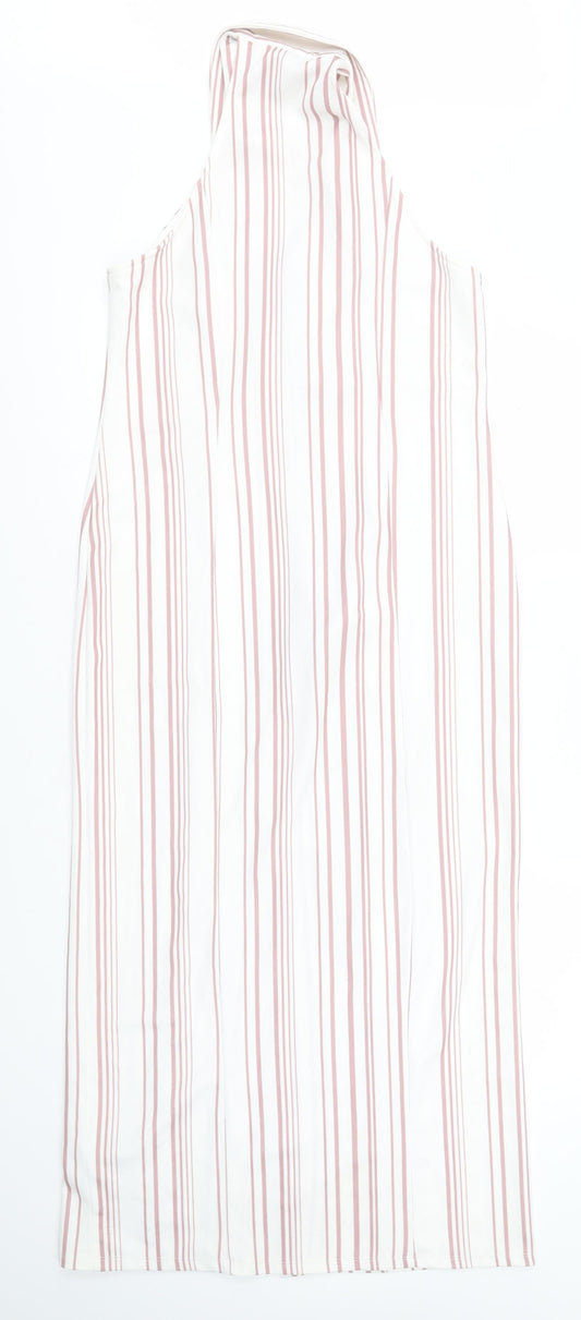 ASOS Womens White Striped Polyester Pencil Dress Size 12 Collared