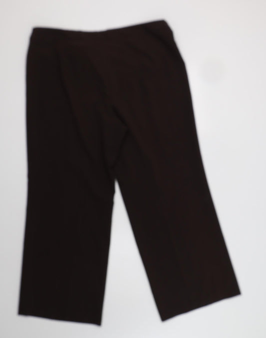 Womens UK Size 18 Evans Regular Fit Dress Pants Brown Trousers