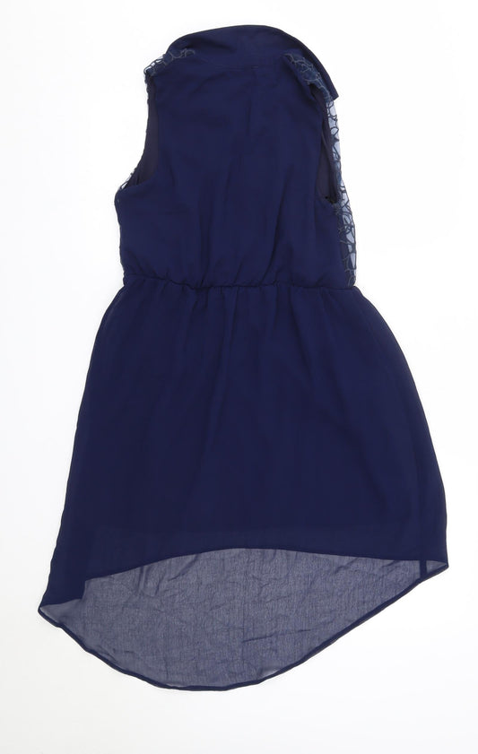 Primark Womens Blue Polyester Shirt Dress Size 8 Collared