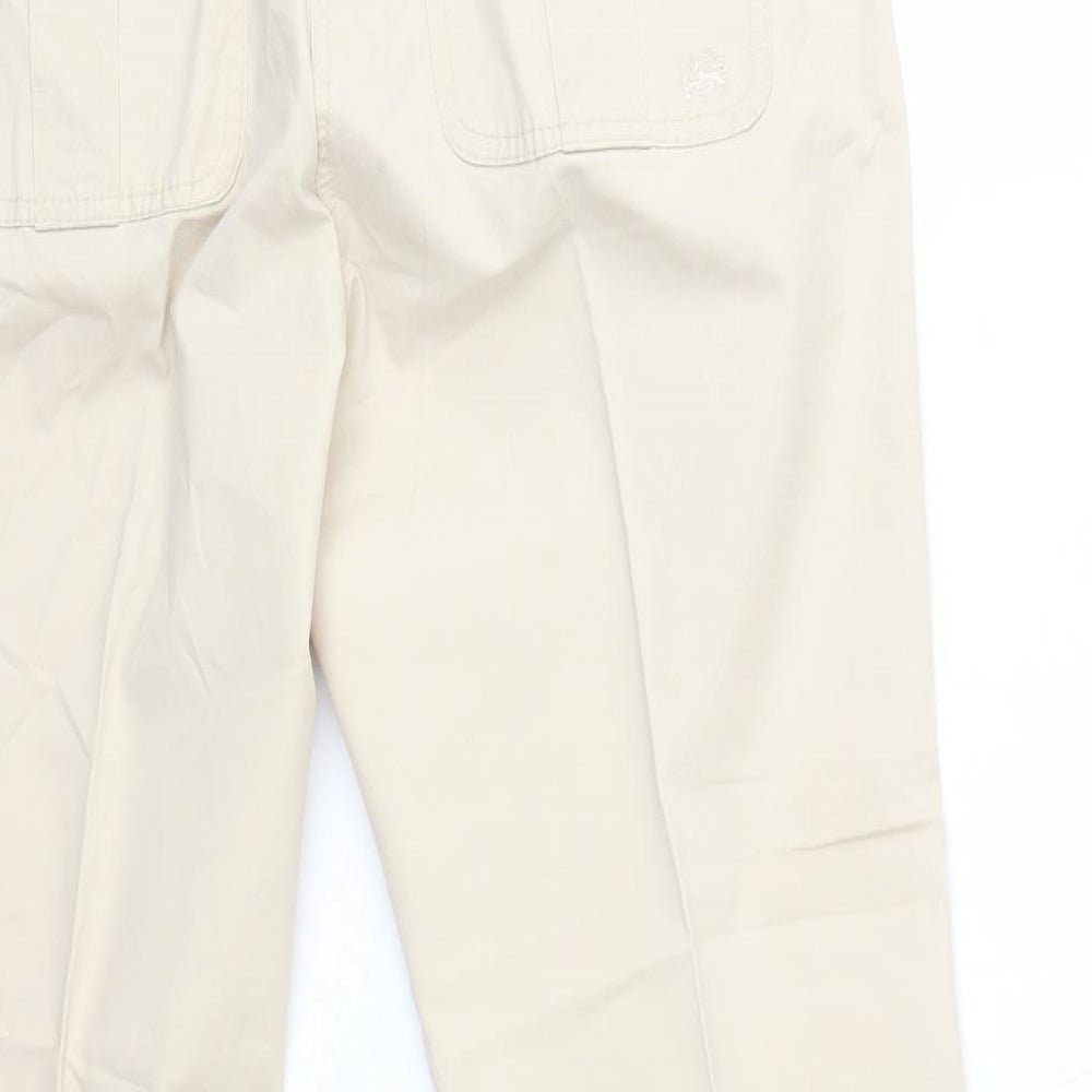 LERROS Womens Beige Cotton Trousers Size 12 L24 in Regular