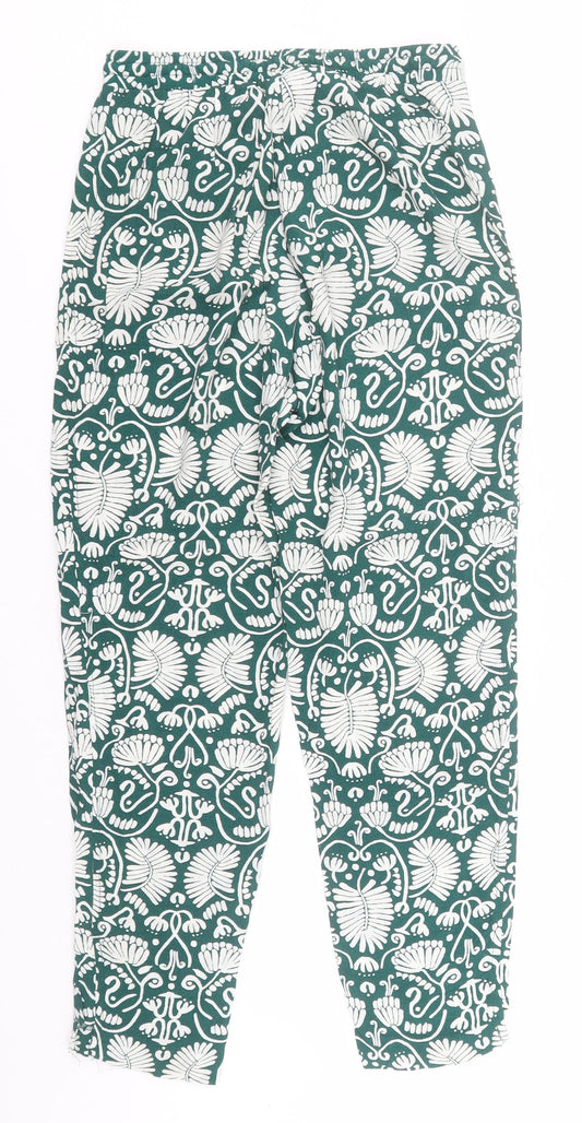 Womens UK Size 4 H&M Regular Fit Green Trousers
