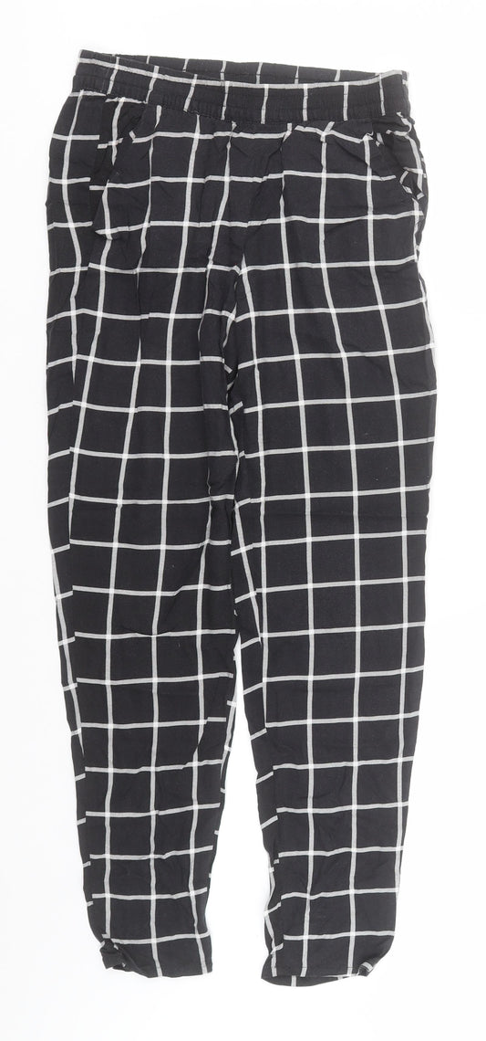 Womens UK Size 4 Divided Regular Fit Sweatpants Black Trousers